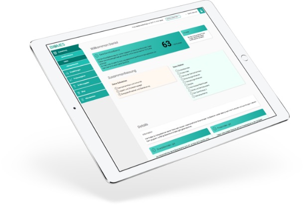 Testergebnisse im BIOMES Dashboard